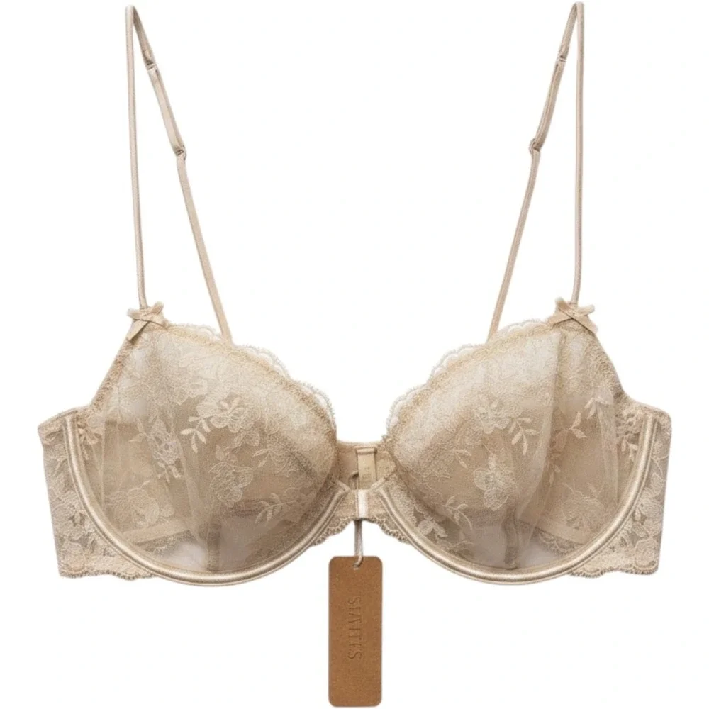 Skims Embroidered Lingerie Front Closure Unlined Demi Bra DM-DEM-9867W 34DD